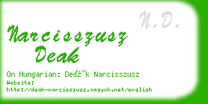 narcisszusz deak business card